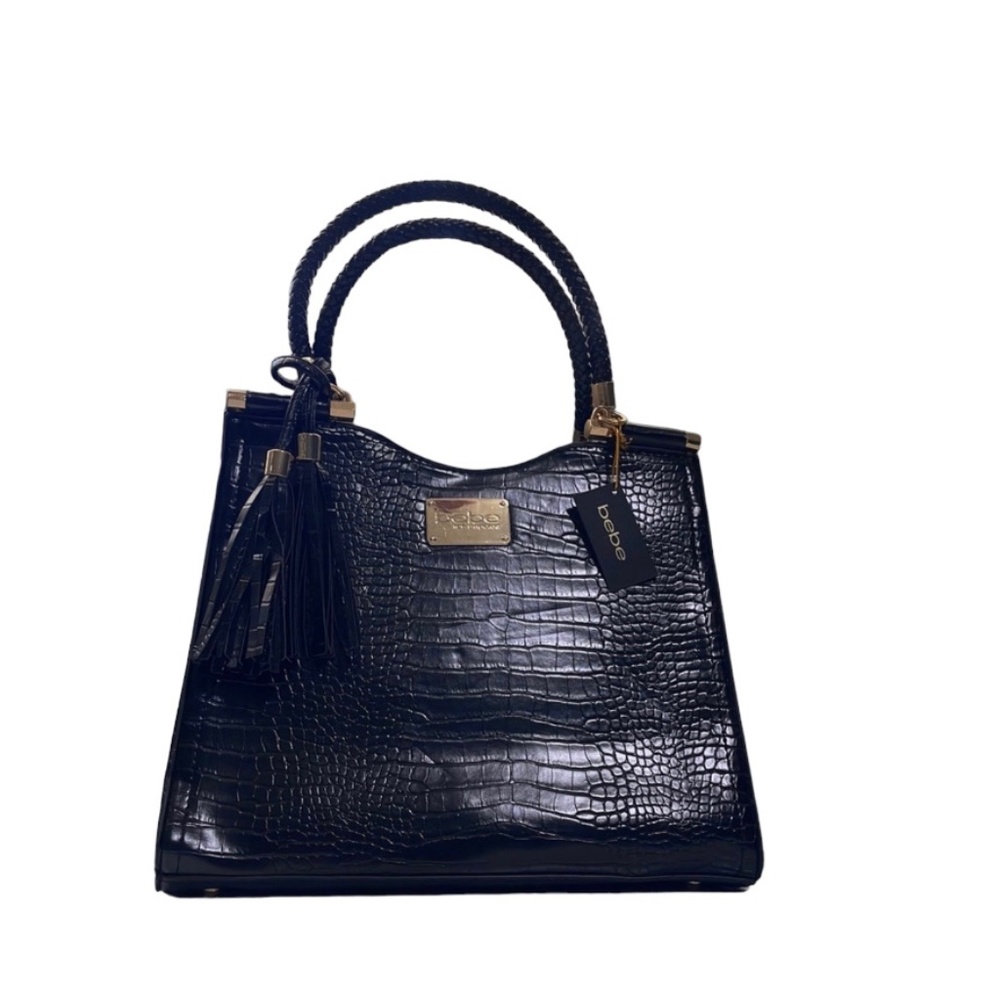 Bebe Natalie Croco Crocodile Shopper Purse